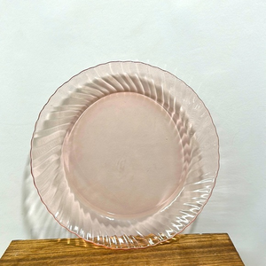 (1) Arcoroc France PINK SWIRL Glass Textured Salad Dessert‎ Snack 7.75"